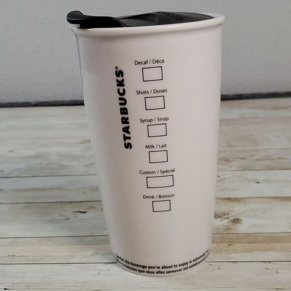 2011 Starbucks Logo 12 oz.‎ Ceramic Coffee Double Wall Tumbler Travel Cup - Picture 2 of 7